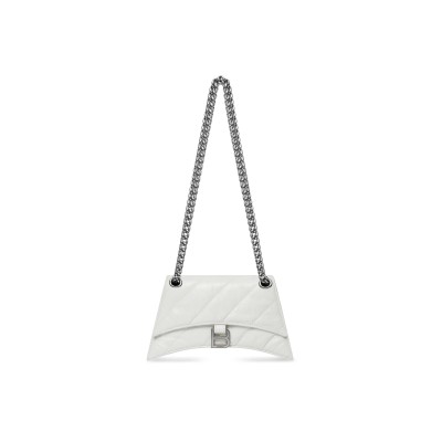 BALENCIAGA WOMEN'S CRUSH CHAIN BAG MINI IN WHITE 736016210J09001 (21.8*9.9*4.8cm)